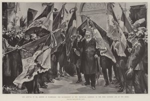 The Arrival of Mr Kruger at Marseilles, the Ex-President of the Transvaal listening to the Boer National Air at the Hotel
